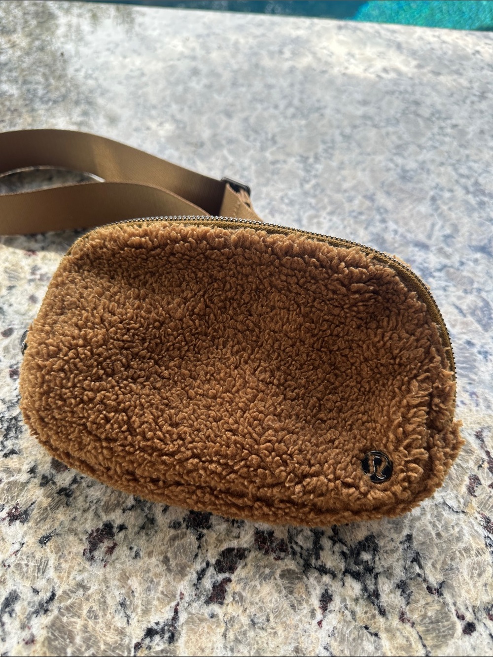 lululemon athletica Brown Faux-Shearling Crossbody Belt Bag